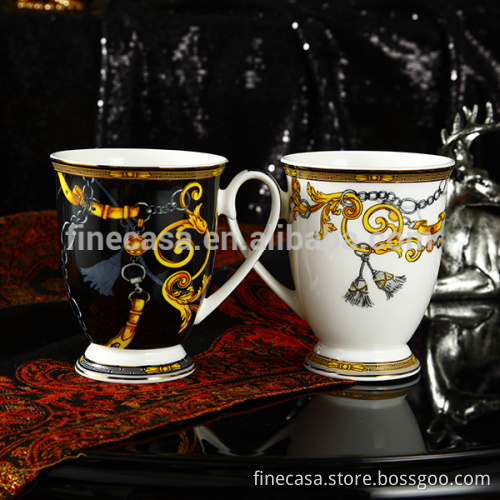 10OZ Luxury Fine Bone China Gold Rimmed Mug